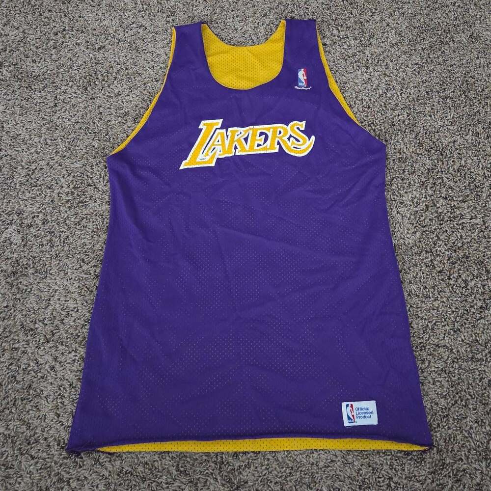 Vintage 80s MacGregor Los Angeles Lakers Reversible NBA Jersey Size M